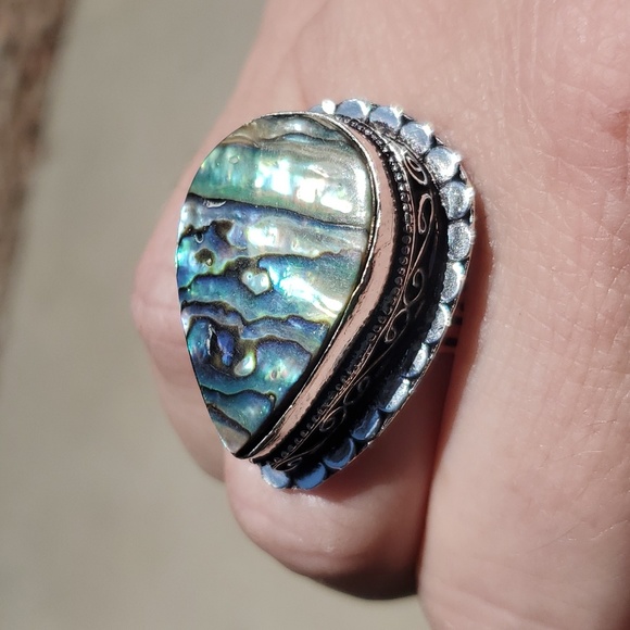 New Abalone Shell 925 Silver Ring. - Picture 12 of 13